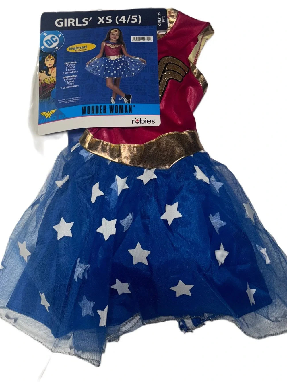 Rubie's Wonder Woman Costume in Red, Blue & Gold Girls’ XS (4/5)